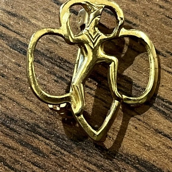 Vintage 1960s Girl Scouts Of America Brownie Trefoil Gold Pin Brooch - Picture 4 of 14